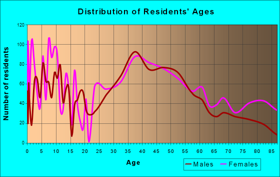 Amityville, New York Age and Sex of Residents