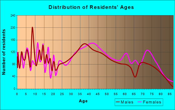 Bethpage, New York Age and Sex of Residents