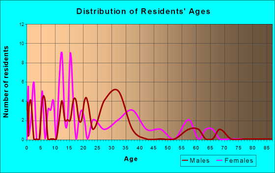 Pineville, Arkansas Age and Sex of Residents