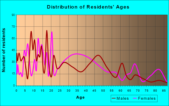 Ellenville, New York Age and Sex of Residents