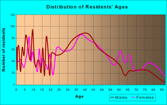 Farmingdale, New York Age and Sex of Residents
