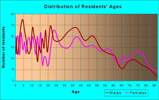 Hudson, New York Age and Sex of Residents