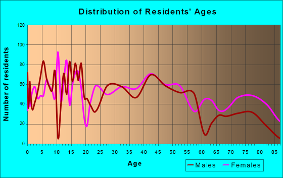 Johnstown, New York Age and Sex of Residents