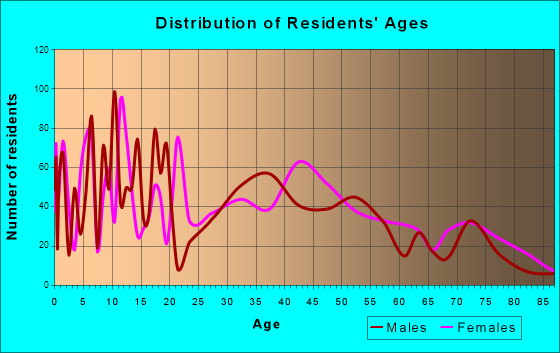 Monticello, New York Age and Sex of Residents