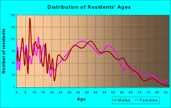 Nesconset, New York Age and Sex of Residents
