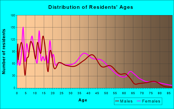 North Bellport, New York Age and Sex of Residents