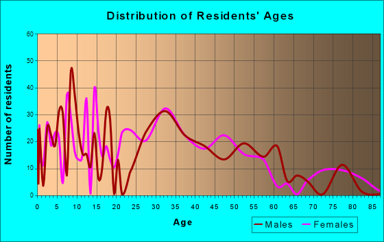 Northeast Ithaca, New York Age and Sex of Residents
