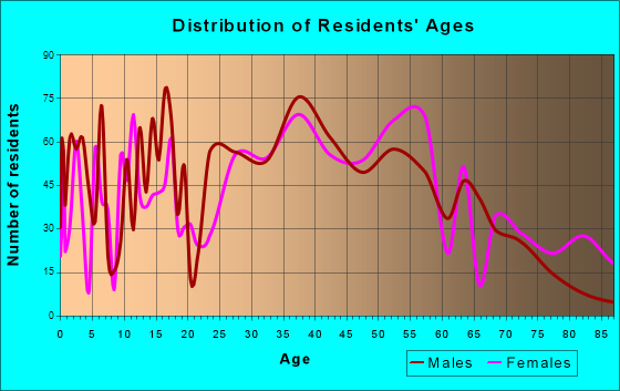 Port Jefferson, New York Age and Sex of Residents
