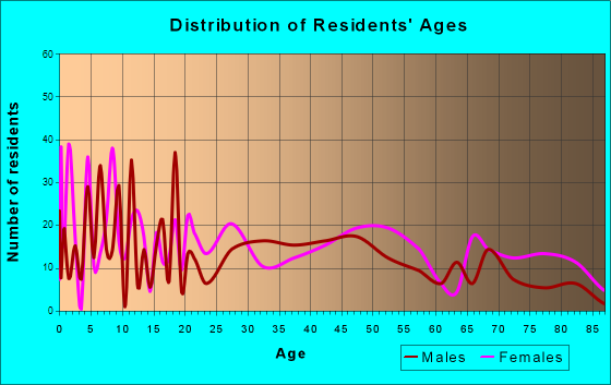Pulaski, New York Age and Sex of Residents