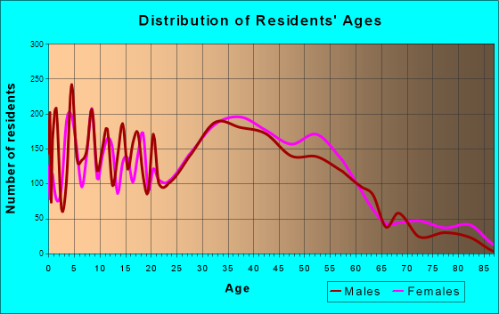 Ronkonkoma, New York Age and Sex of Residents