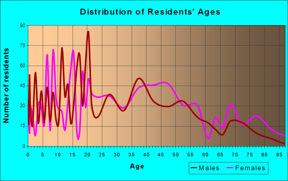 Saranac Lake, New York Age and Sex of Residents