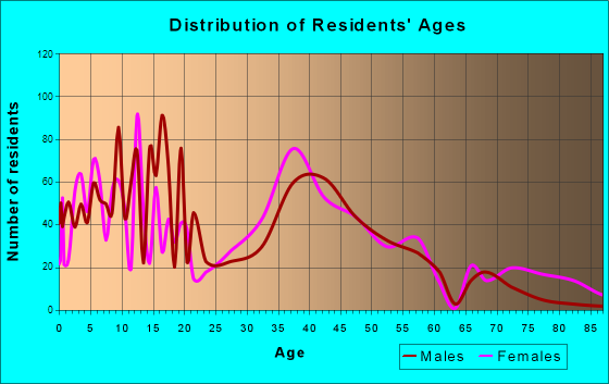Washingtonville, New York Age and Sex of Residents