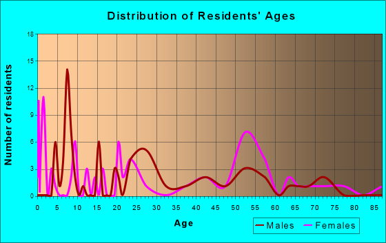 Bridgeton, North Carolina Age and Sex of Residents