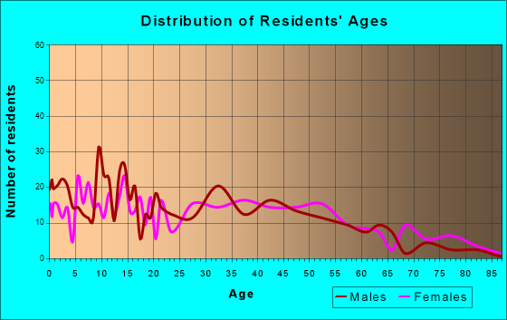 West Fork, Arkansas Age and Sex of Residents