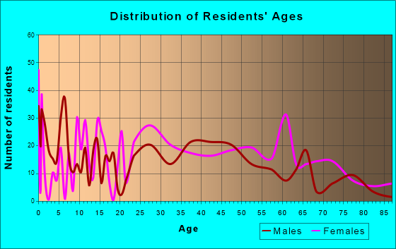 Lowell, North Carolina Age and Sex of Residents