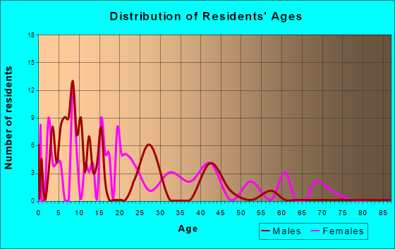 Four Bears Village, North Dakota Age and Sex of Residents
