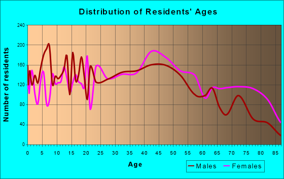 Chillicothe, Ohio Age and Sex of Residents