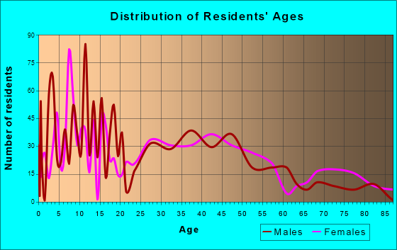 New Lebanon, Ohio Age and Sex of Residents