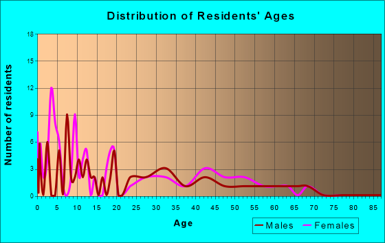 Woodstock, Ohio Age and Sex of Residents