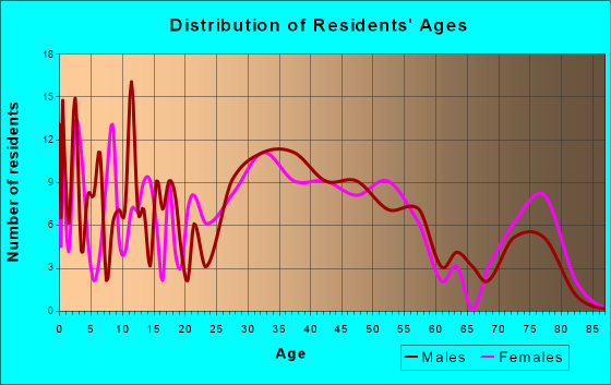 Adamstown, Pennsylvania Age and Sex of Residents
