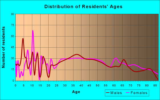 Akron, Pennsylvania Age and Sex of Residents