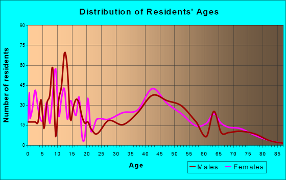 Boalsburg, Pennsylvania Age and Sex of Residents