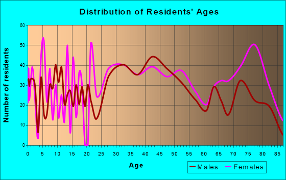 Bridgeville, Pennsylvania Age and Sex of Residents