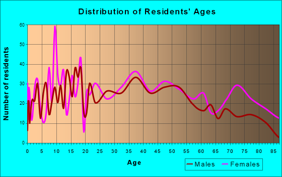Brookville, Pennsylvania Age and Sex of Residents