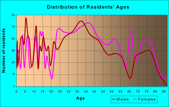 Castle Shannon, Pennsylvania Age and Sex of Residents