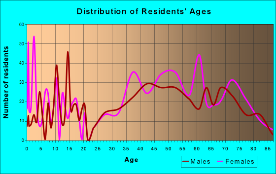 Churchill, Pennsylvania Age and Sex of Residents