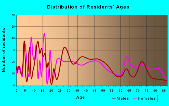 Johnsonburg, Pennsylvania Age and Sex of Residents