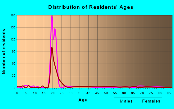 Loretto, Pennsylvania Age and Sex of Residents