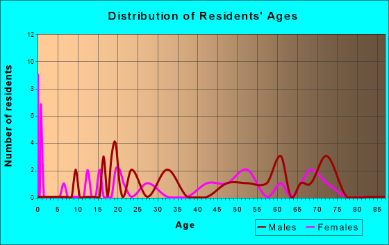 Marklesburg, Pennsylvania Age and Sex of Residents
