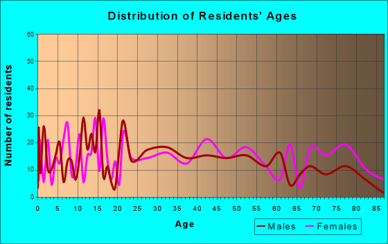 Meyersdale, Pennsylvania Age and Sex of Residents
