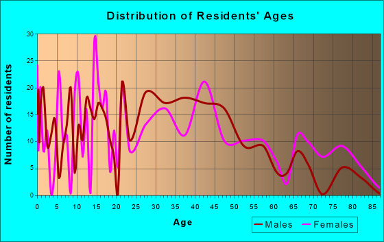 Mount Holly Springs, Pennsylvania Age and Sex of Residents