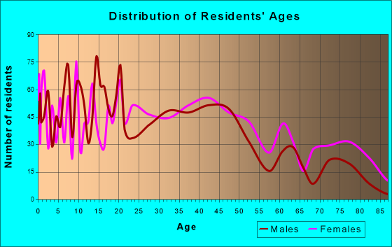New Brighton, Pennsylvania Age and Sex of Residents