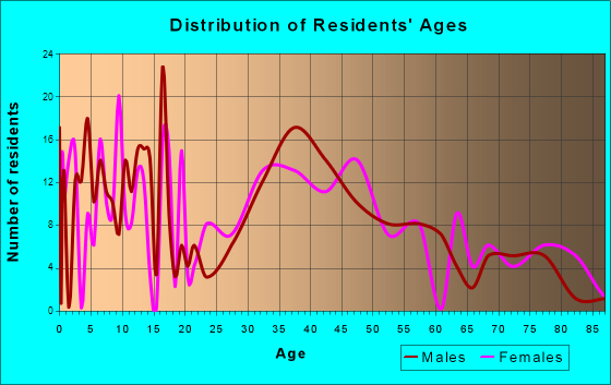 Newmanstown, Pennsylvania Age and Sex of Residents
