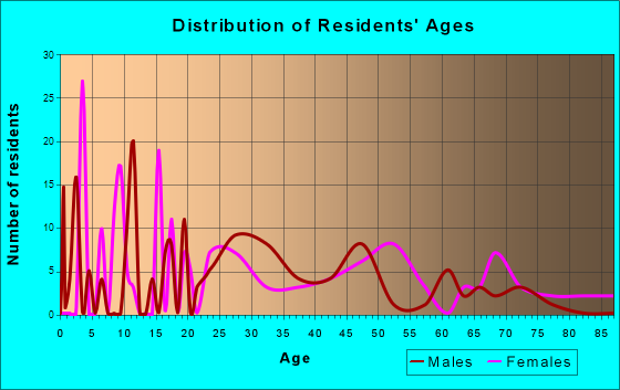 New Salem-Buffington, Pennsylvania Age and Sex of Residents