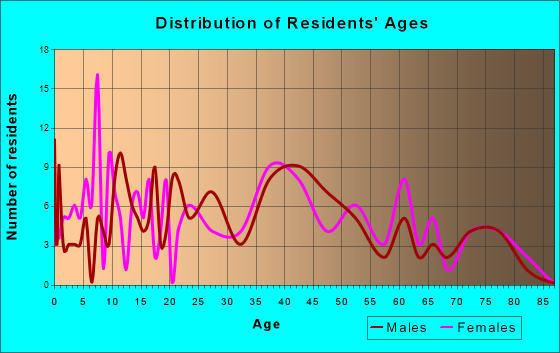 North Irwin, Pennsylvania Age and Sex of Residents