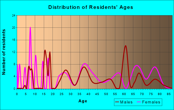 Ravine, Pennsylvania Age and Sex of Residents