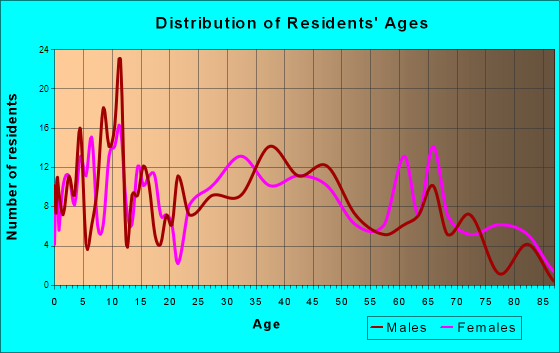 Richland, Pennsylvania Age and Sex of Residents