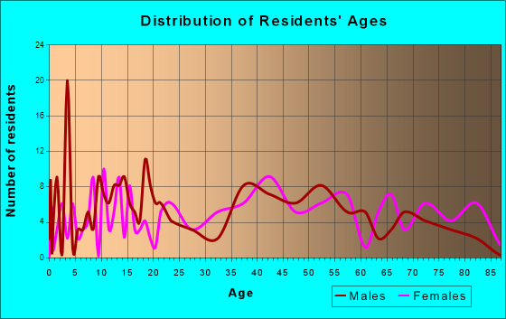 Rural Valley, Pennsylvania Age and Sex of Residents