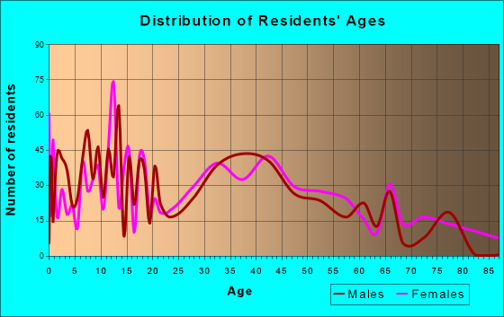 Slatington, Pennsylvania Age and Sex of Residents