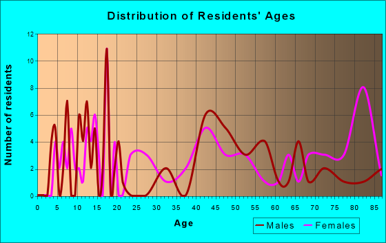South Renovo, Pennsylvania Age and Sex of Residents