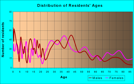 Telford, Pennsylvania Age and Sex of Residents