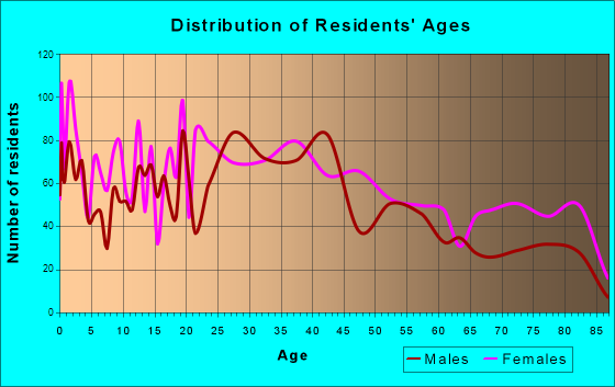 Waynesboro, Pennsylvania Age and Sex of Residents