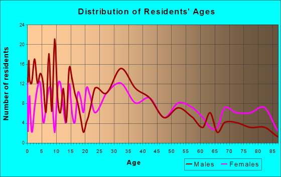 Williamsburg, Pennsylvania Age and Sex of Residents