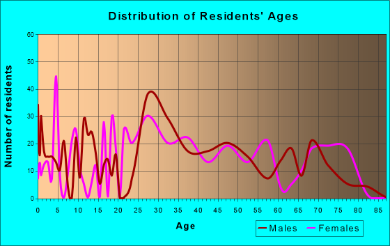 Wormleysburg, Pennsylvania Age and Sex of Residents