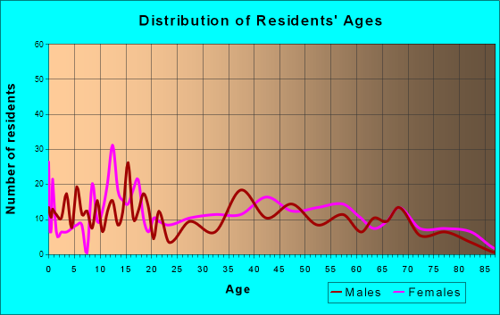 Youngsville, Pennsylvania Age and Sex of Residents