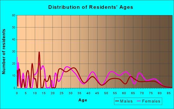Irwin, South Carolina Age and Sex of Residents